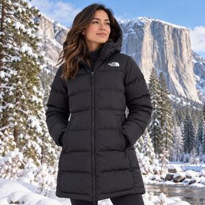 The North Face Gotham Parka Womens S Black 600 Fill Down Hooded Long Coat NWT